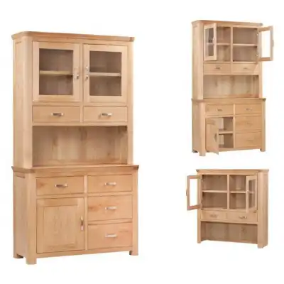 Travis Solid Oak Small Glazed Dresser