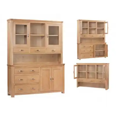 Travis Solid Oak Large Glazed Dresser