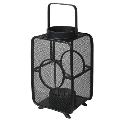 Large Black Bamboo Geometric Lantern
