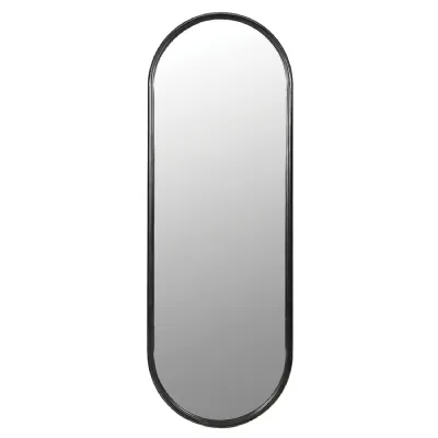 Curved Rectangular Black Wall Mirror