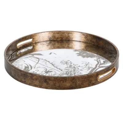 Antique Gold Grasses Tray