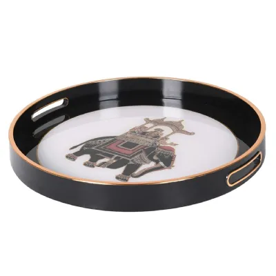 Dark Rimmed Elephant Tray