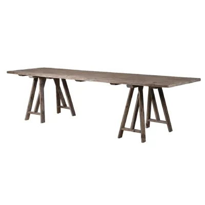 Pine Grey wash Trestle Dining Table