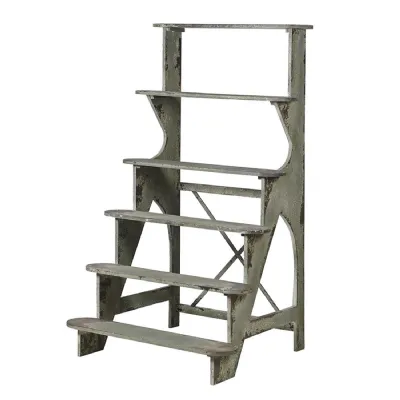 Rustic Sage Ladder Shelf