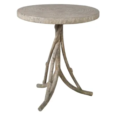 Rustic Faux Bois Iron Table