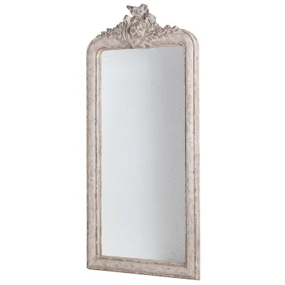 Tall Distressed Shabby Chic Crest Top Wall Mirror