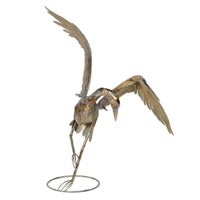 Golden Crane Sculpture
