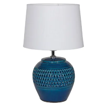 Dark Blue Dimple Light With White Shade