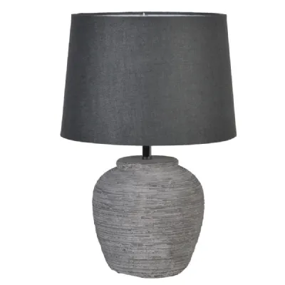 Distressed Stone Effect Lamp With Shade