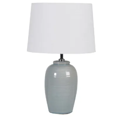 Pale Green Table Lamp With Shade