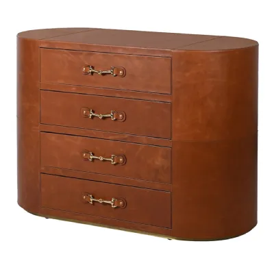 Rocco Leather Tan 4 Drawer Chest