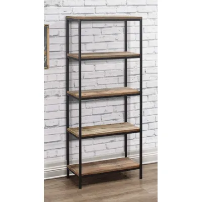 Industrial Wood Effect 5 Tier Bookcase