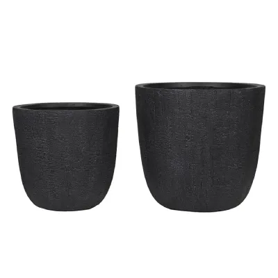 Set of 2 Charcoal Planters