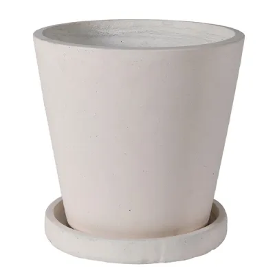Cream Plant Pot and Saucer