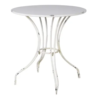 White Wash Round Metal Table