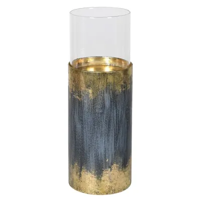 Distressed Golden Candleholder