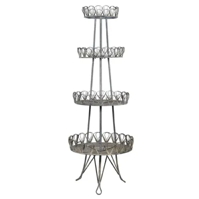 Ribbon Edge Metal 4 Tier Stand
