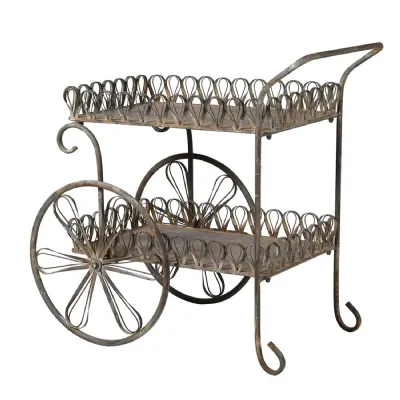 Ribbon Edge Metal 2 Tier Cart