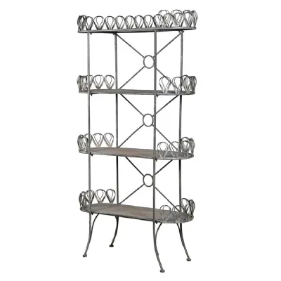 Ribbon Edge Distressed 4 Tier Stand