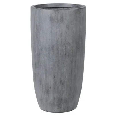 Tall Grey Round Planter