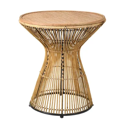Natural Rattan Round Drum Table