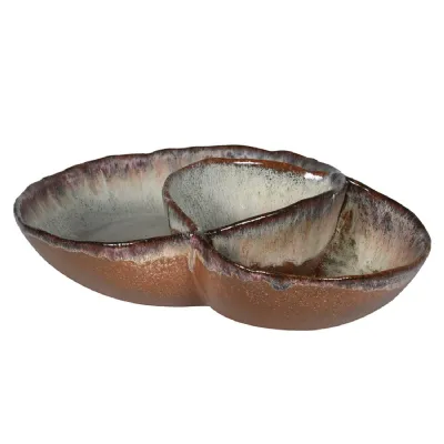 Brown Ombre Plate with Dip Pot