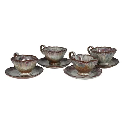Set of 4 Brown Ombré Tea Set