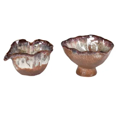 Set of 2 Brown Ombre Milk Jug and Sugar Pot