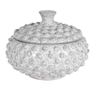 Off White Bobbles Ceramic Jar