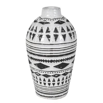 Black and White Aztec Vase