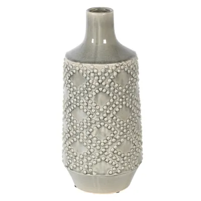 Large Soft Grey Dots Ceramic Vase