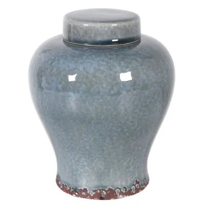 Large Rustic Grey Ceramic Jar