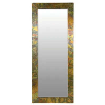 Mottled Brass Effect Rectangular Wall Mirror