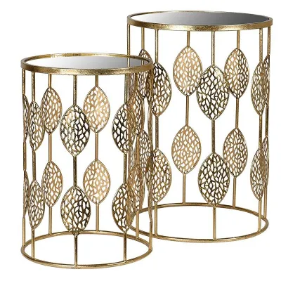Set of 2 Leaf Detail Nest of Tables