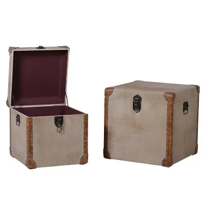 Set Of 2 Linen Trunks