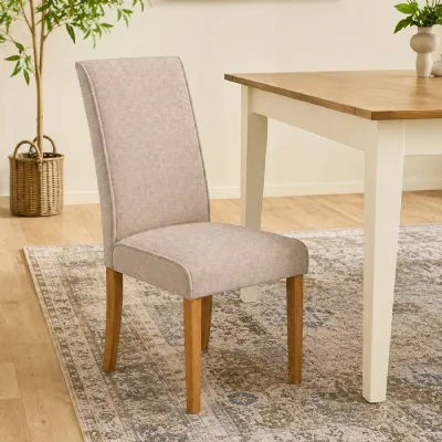 Valencia Upholstered Dining Chair (set Of 2) Cream Chenille