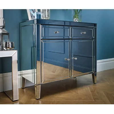 Mirrored 2 Drawer 2 Door Sideboard