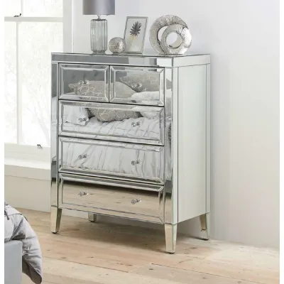Mirrored 3 + 2 Drawer Chest