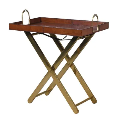 Jaipur Leather Stirrups Tray Table