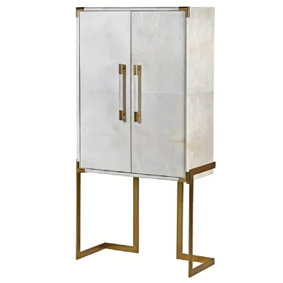Wht Vellum Drinks Cabinet