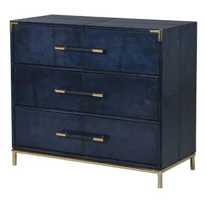 Blue Steel 3 Drawer Chest