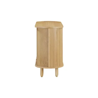 Oak Wooden Oval Sliding Door Small Sideboard