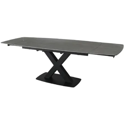Large Extending Dining Table 160 240cm In Grey Stone
