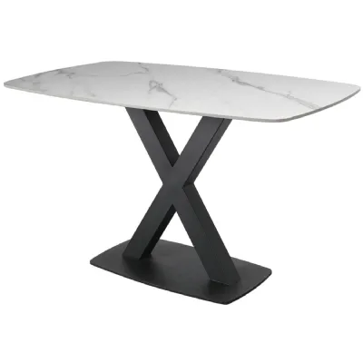 Small Fixed Dining Table In White Stone