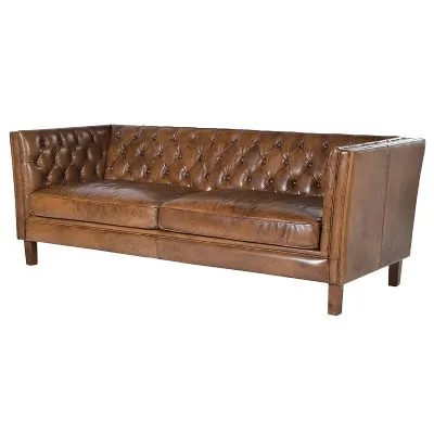 Italian Leather 3 Seater settee Sofa