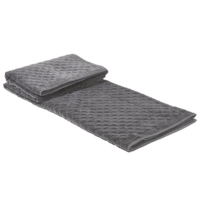 Superking Dark Grey Cotton Velvet Bedspread