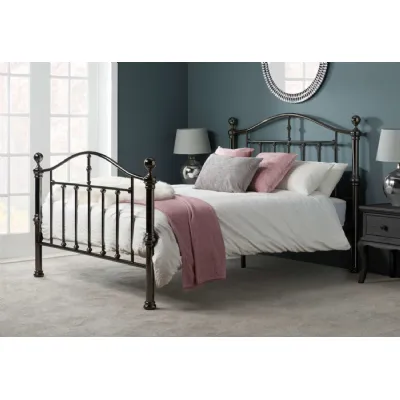 Black Nickel 5ft King Size Bed with Accentuates Detail