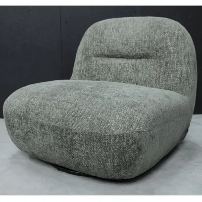 Modern Boucle Upholstered Olive Large Swivel Lounge Chair