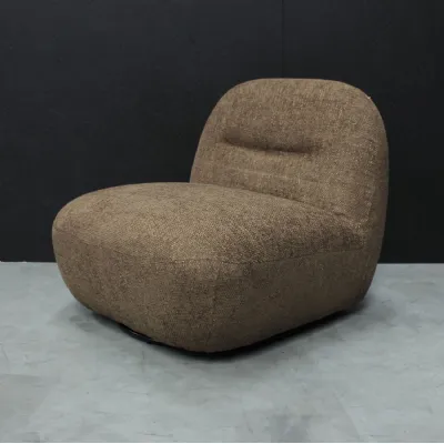 Modern Boucle Upholstered Amber Large Swivel Lounge Chair