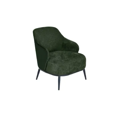 Green Velvet 2 Tone Design Accent Chair with Metal Legs
